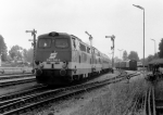 Lokomotiva: 2143.045-9 + 2143. | Vlak: Ex 374 Vindobona ( Wien FJBf. - Berlin Lichtenberg ) | Msto a datum: Gpfritz 16.06.1990