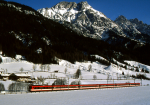 Lokomotiva: 4010.025-7 | Vlak: IC 510 Ennstal ( Graz Hbf. - Innsbruck Hbf. ) | Msto a datum: Hochfilzen 08.01.1994