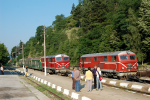 Lokomotiva: 75.008-2 + 75.005-9 | Vlak: PV 16102 ( Dobrinit - Septemvri ) + MV 16901 ( Septemvri - Jakoruda ) | Msto a datum: Jakoruda 25.06.2008