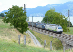 Lokomotiva: Re 465.008-1 + Re 465. | Vlak: UKV 40265 ( Zeebrugge - Piacenza ) | Msto a datum: Kumm 22.08.2018