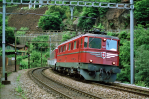 Lokomotiva: Ae 6/6 11410 | Vlak: EC 9 Tiziano ( Hannover Hbf. - Milano Centrale ) | Msto a datum: Giornico 04.07.1995