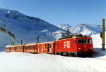 Lokomotiva: HGe 4/4 105 | Vlak: R 336 ( Andermatt - Disentis/Muster ) | Msto a datum: Oberalppasshhe-Calmot 17.01.1995