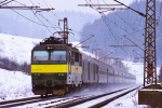 Lokomotiva: 150.001-6 | Vlak: R 601 ( Praha hl.n. - Bohumn ) | Msto a datum: Dlouh Tebov   23.02.1996