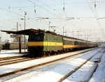 Lokomotiva: 150.009-9 | Vlak: Ex 124 Koian ( Koice - Praha Masarykovo n. ) | Msto a datum: Vrtky (SK) 22.01.1992
