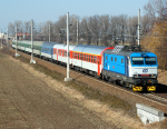 Lokomotiva: 151.004-9 | Vlak: Ex 241 Leo Janek ( Praha hl.n. - Zvolen os.st. ) | Msto a datum: Velim 02.03.2011