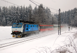 Lokomotiva: 151.011-4 | Vlak: Ex 144 Landek ( ilina - Praha hl.n. ) | Msto a datum: Bocanovice 28.01.2013