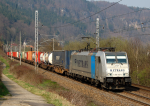 Lokomotiva: 186.187-1 ( METRANS ) | Vlak: Nex 43305 ( Dn st.hr. - Praha-Uhnves ) | Msto a datum: Doln leb zastvka 29.03.2014