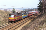 Lokomotiva: 230.101-8 + 362.122-4 | Vlak: EC 172 Vindobona ( Wien Sdbf. - Berlin-Lichtenberg ) | Msto a datum: Vlkov u Tinova 14.03.1997