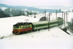 Lokomotiva: 242.249-1 | Vlak: R 660 Romberk ( Brno hl.n. - esk Budjovice ) | Msto a datum: Horn Ves 27.01.2000