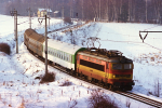 Lokomotiva: 242.252-5 | Vlak: Os ( Vesel nad Lunic - Jihlava ) | Msto a datum: Jindichv Hradec 01.02.1996