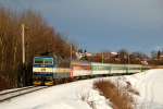 Lokomotiva: 363.079-5 | Vlak: IC 101 Anton Bruckner ( Praha hl.n. - Linz Hbf. ) | Msto a datum: Hemaniky 22.02.2010