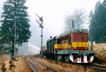 Lokomotiva: 720.046-2 ( T435.0046 ) | Vlak: Mn 87264 ( Marinsk Lzn - Beov nad Teplou ) | Msto a datum: Beov nad Teplou 06.04.1996