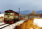 Lokomotiva: 749.181-4 | Vlak: R 258 ( Praha hl.n. - Marktredwitz ) | Msto a datum: Hjek 21.12.1999