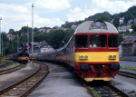 Lokomotiva: 853.009-9 + 853. | Vlak: Os 6387 ( Tanvald - Turnov ) | Msto a datum: Tanvald 28.06.1992