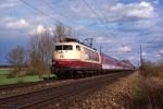 Lokomotiva: 103.171-5 | Vlak: EC 114 Blauer Enzian ( Klagenfurt Hbf. - Dortmund Hbf. ) | Msto a datum: Nannhofen 24.03.1994