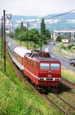 Lokomotiva: 180.004-4 | Vlak: EC 175 Comenius ( Hamburg-Altona - Budapest Kel.pu. ) | Msto a datum: st nad Labem jih (CZ) 30.06.1997