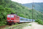 Lokomotiva: 180.017-6 | Vlak: EC 171 Hungaria ( Berlin-Lichtenberg - Budapest Kel.pu. ) | Msto a datum: Prackovice nad Labem (CZ) 30.06.1997