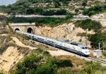 Lokomotiva: 101.003 | Vlak: EM 1092 ( Alicante-Terminal - Barcelona-Sants ) | Msto a datum: Sitges 18.05.1998