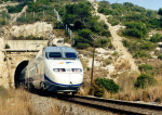 Lokomotiva: 101. | Vlak: EM 1162 ( Alicante-Terminal - Barcelona-Sants ) | Msto a datum: Sitges 18.05.1998