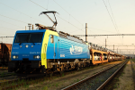 Lokomotiva: 189.842 ( PKP Cargo ) | Vlak: Nex 46769 ( Tychy Fiat - Torino Orbassano ) | Msto a datum: Perov (CZ) 29.05.2012