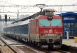 Lokomotiva: 350.018-8 | Vlak: EC 170 Hungaria ( Budapest Kel.pu. - Berlin Hbf. ) | Msto a datum: Beclav (CZ) 14.03.2013