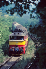 Lokomotiva: 754.072-7 | Vlak: Os 8812 ( Fiakovo - Zvolen os.st. ) | Msto a datum: Pla 05.06.1996