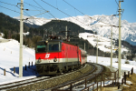 Lokomotiva: 1044.030-3 | Vlak: SPR 1508 ( Salzburg Hbf. - Innsbruck Hbf. ) | Místo a datum: Leogang 22.02.2003