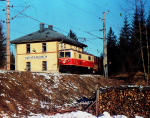 Lokomotiva: 1099.003-4 | Vlak: E 961 Ötscherland ( St.Pölten Hbf. - Mariazell ) | Místo a datum: Winterbach 18.01.1991