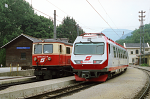 Lokomotiva: 1099.003-4, 4090.003-7 | Vlak: R 6825 ( St.Plten Hbf. - Laubenbachmhle ), R 6834 ( Laubenbachmhle - St.Plten Hbf. ) | Msto a datum: Kirchberg a.d.Pielach 08.08.1995
