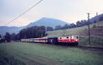Lokomotiva: 1099.011-7 | Vlak: E 961 tscherland ( St.Plten Hbf. - Mariazell ) | Msto a datum: Kirchberg a.d.Pielach 11.08.1990