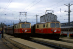 Lokomotiva: 1099.013-3, 1099.003-4 | Vlak: R 6832 ( Laubenbachmühle - St.Pölten Hbf. ), R 6807 ( St.Pölten Hbf. - Mariazell ) | Místo a datum: Ober Grafendorf 09.10.1993