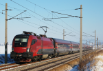 Lokomotiva: 1116.203 | Vlak: RJ 62 ( Budapest Kel.pu. - München Hbf. ) | Místo a datum: Ollersbach 27.01.2010