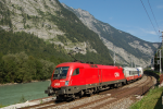 Lokomotiva: 1116.266-6 | Vlak: RoLa 43255 ( Salzburg Hbf. - Trieste CM ) | Místo a datum: Tenneck 19.08.2009