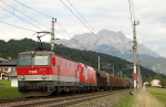 Lokomotiva: 1144.226 + 1116.187-4 | Vlak: DG 54434 ( Salzburg Gnigl - Hall in Tirol ) | Místo a datum: Pfaffenschwendt 13.08.2009