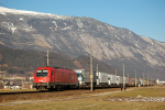 Lokomotiva: 1216.003 | Vlak: RoLa 52334 ( Brennersee - Wörgl-Terminal ) | Místo a datum: Schwaz 23.01.2010