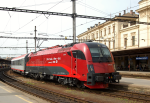 Lokomotiva: 1216.229 | Vlak: EC 172 Vindobona ( Villach Hbf. - Hamburg-Altona ) | Místo a datum: Brno hl.n. (CZ) 27.04.2013