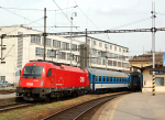 Lokomotiva: 1216.239 | Vlak: EC 77 Antonín Dvořák ( Praha hl.n. - Wr.Neustadt Hbf. ) | Místo a datum: Brno hl.n. (CZ) 27.04.2013