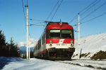 Lokomotiva: 4010.006-7 | Vlak: IC 515 Alexander Girardi ( Innsbruck Hbf. - Graz Hbf. ) | Místo a datum: Pfaffenschwendt 22.02.2003