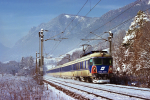 Lokomotiva: 4010.009-1 | Vlak: IC 532 Egger Lienz ( Lienz - Wien Südbf. ) | Místo a datum: Payerbach-Reichenau 15.12.1995