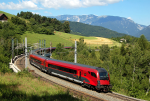 Lokomotiva: 80-90 738 | Vlak: railjet 557 ( Wien Meidling - Graz Hbf. ) | Místo a datum: Eichberg 16.07.2013