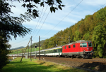 Lokomotiva: Re 4/4 11114 | Vlak: IR 91 ( Bruxelles-Midi - Chur ) | Místo a datum: Tecknau 28.09.2009