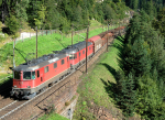 Lokomotiva: Re 4/4 11291 + Re 6/6 11635 | Vlak: DG 44007 | Místo a datum: Wassen 08.09.2007