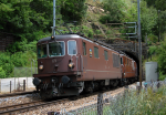 Lokomotiva: Re 4/4 171 + Re 4/4 179 + Re 4/4 185 + Re 4/4 188 | Vlak: GX 99080 | Místo a datum: Hohtenn 21.06.2006