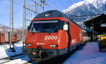 Lokomotiva: Re 460.004-5 | Vlak: EC 100 Matterhorn ( Brig - Wiesbaden Hbf. ) | Místo a datum: Brig 16.01.1995