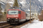 Lokomotiva: Re 460.043-3 | Vlak: IC 867 ( Basel SBB - Brig ) | Místo a datum: Kandersteg 15.03.2006