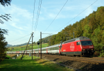 Lokomotiva: Re 460.049-0 | Vlak: EC 101 ( Hamburg-Altona - Chur ) | Místo a datum: Tecknau 28.09.2009