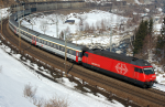 Lokomotiva: Re 460.098-7 | Vlak: IC 672 ( Chiasso - Basel SBB ) | Místo a datum: Wassen 16.03.2006