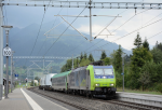 Lokomotiva: Re 485.009-5 | Vlak: SIM 43616 ( Novara Boschetto - Freiburg im Breisgau ) | Místo a datum: Mülenen 21.08.2018