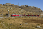 Lokomotiva: ABe 4/4 53 + ABe 4/4 51 | Vlak: PE 974 Bernina-Express ( Tirano - St.Moritz ) | Místo a datum: Ospizio Bernina 25.09.2021
