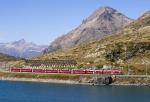 Lokomotiva: ABe 4/4 55 + ABe 4/4 52 | Vlak: PE 973 Bernina-Express ( St.Moritz - Tirano ) | Místo a datum: Ospizio Bernina 25.09.2021